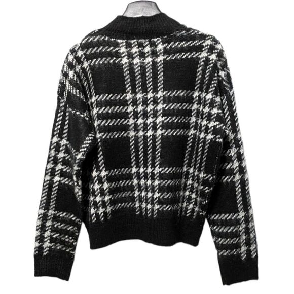 LILI SIDONIO MOLLY BRACKEN Plaid Mock Neck Sweater M/L - Picture 4 of 6